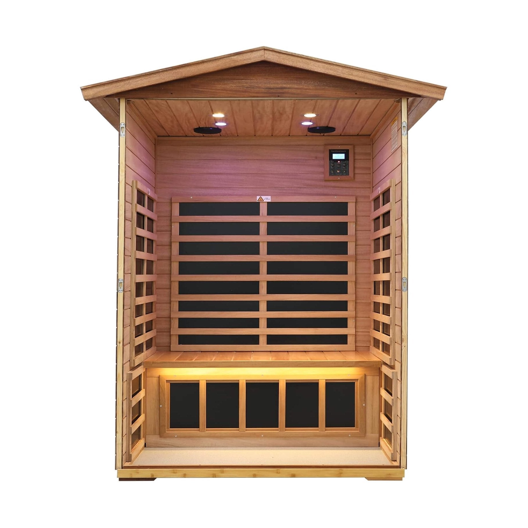Premium-Grade West African Mahogany OutdoorInfraredSauna 2-Person | SAKSBY WHOLESALE