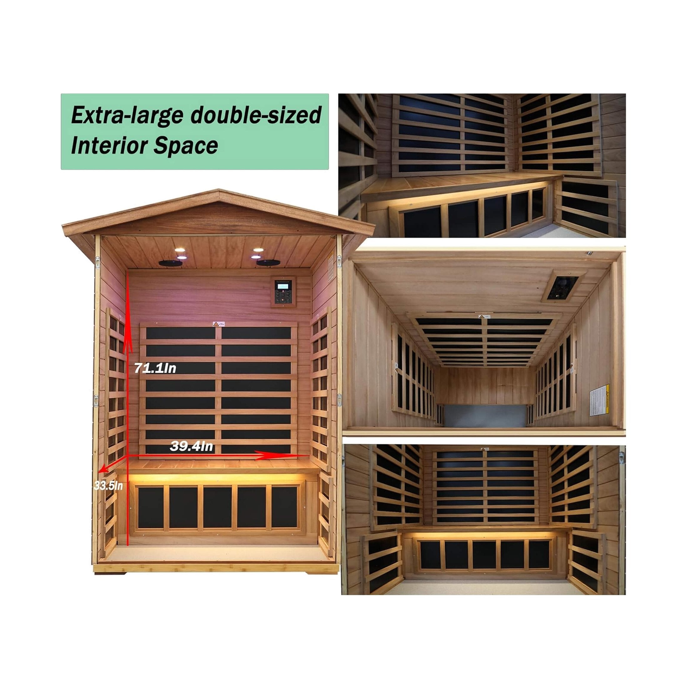 Premium-Grade West African Mahogany OutdoorInfraredSauna 2-Person | SAKSBY WHOLESALE