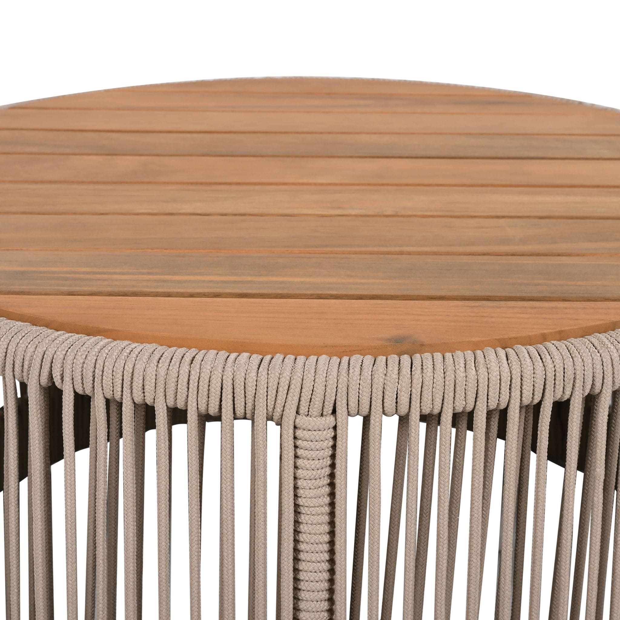 Modern Rustic Coffee Table & Side Table With Woven Rope Design (SAK56739) by SAKSBY WHOLESALE