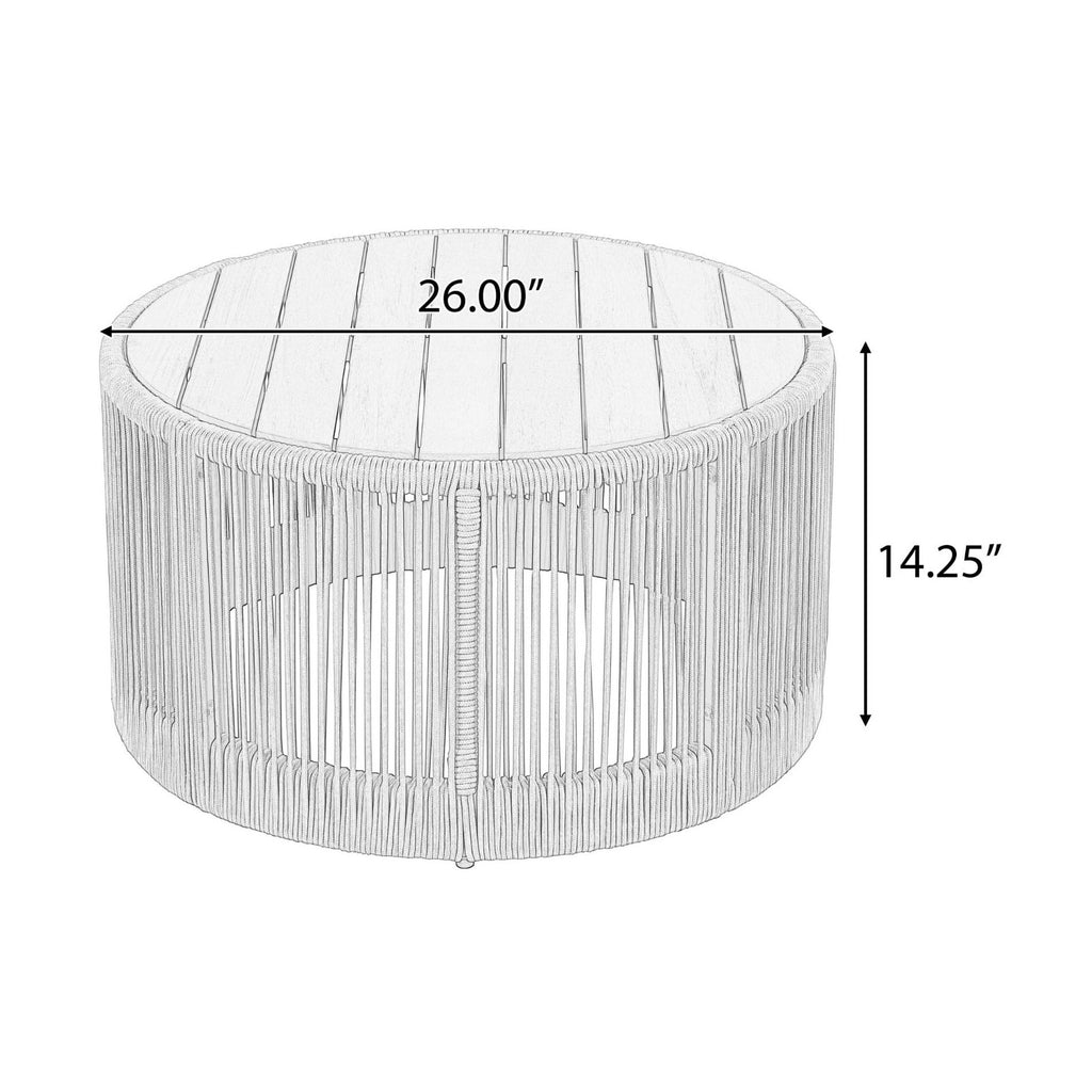 Modern Rustic Coffee Table & Side Table With Woven Rope Design (SAK56739) by SAKSBY WHOLESALE