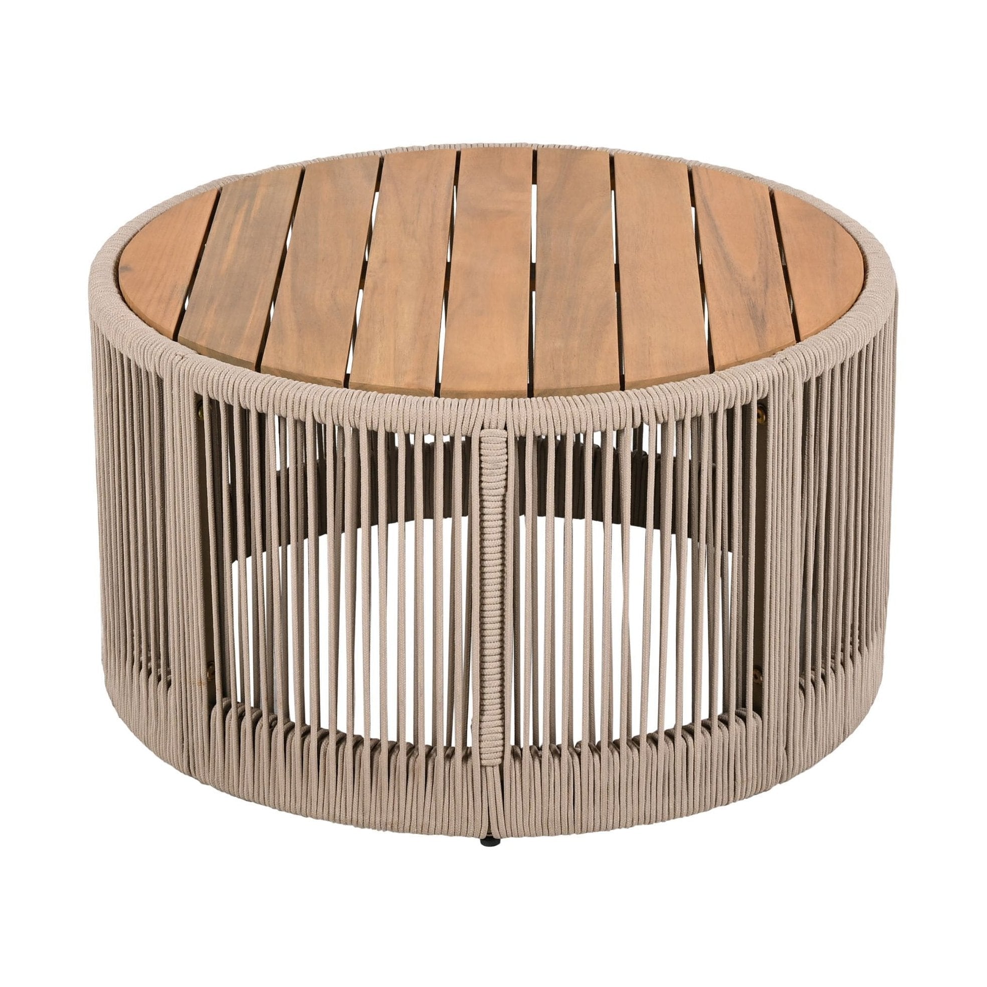 Modern Rustic Coffee Table & Side Table With Woven Rope Design (SAK56739) by SAKSBY WHOLESALE