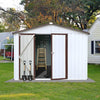 [08X10FT] Alora Premium Large White Outdoor Metal Garden Storage Shed (SAK93617) by SAKSBY WHOLESALE