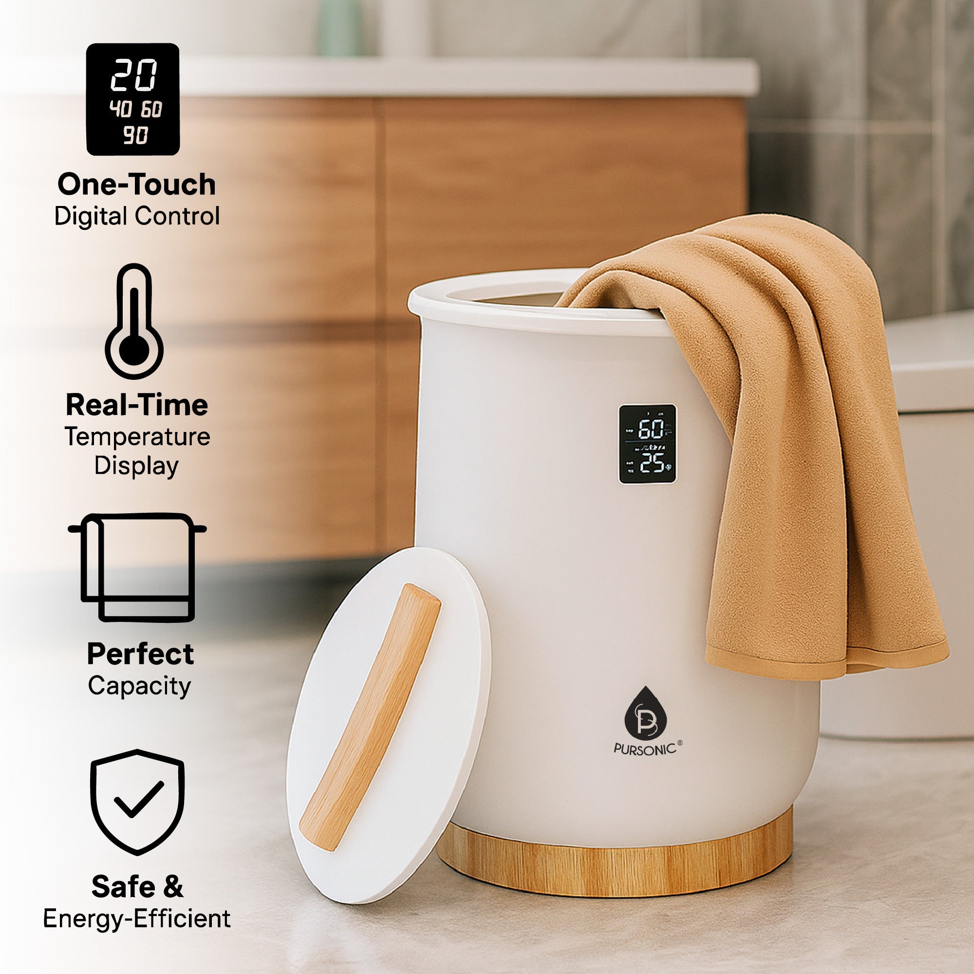 Premium Large Capacity Towel Warmer Bundle | Pursonic