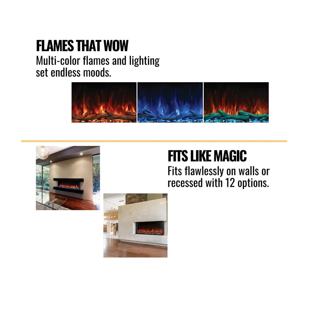 Premium RGB Flame Linear Electric Fireplace | SAKSBY WHOLESALE
