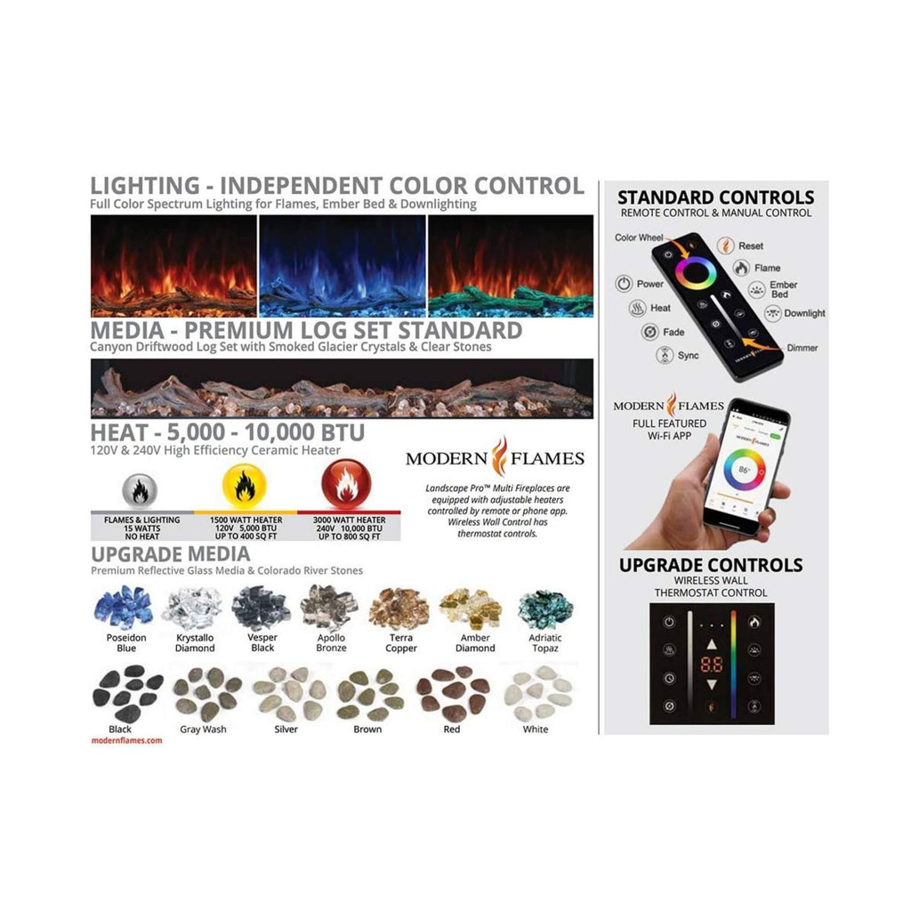 Premium RGB Flame Linear Electric Fireplace | SAKSBY WHOLESALE