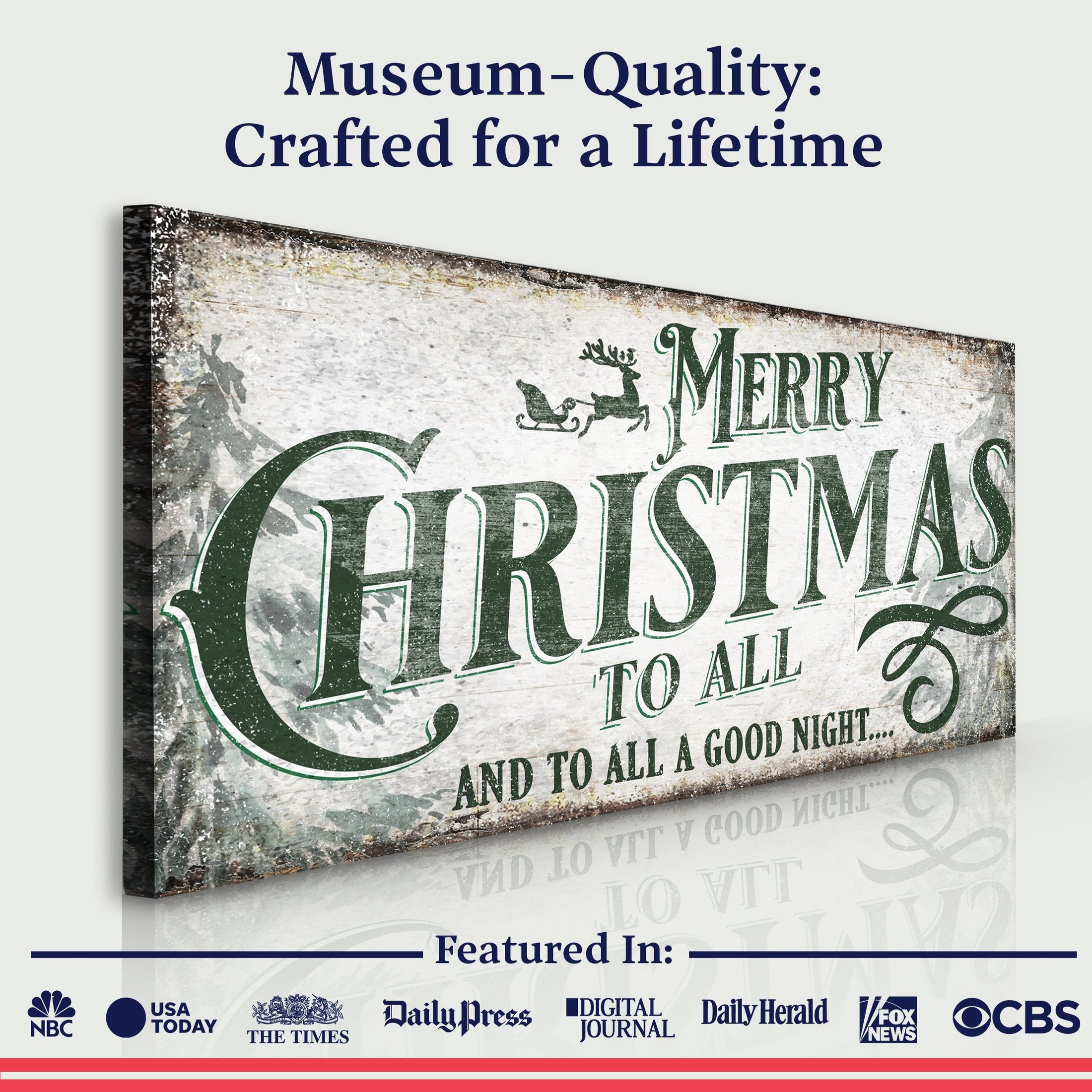 Premium Rustic Christmas Canvas Sign | Tailored Canvases