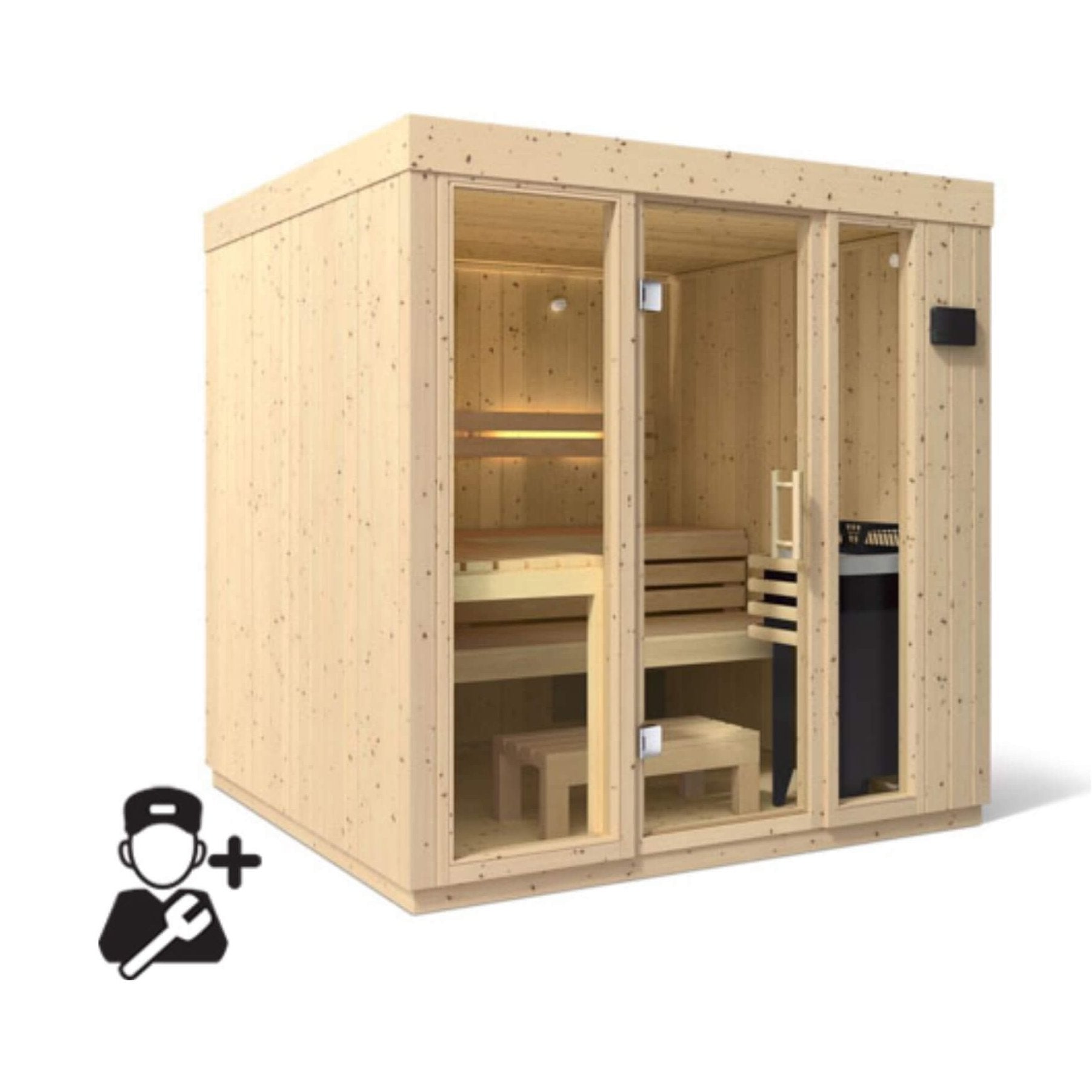 Premium ScandinavianSpruce IndoorLux HomeSpa SaunaKit Collection | SAKSBY WHOLESALE