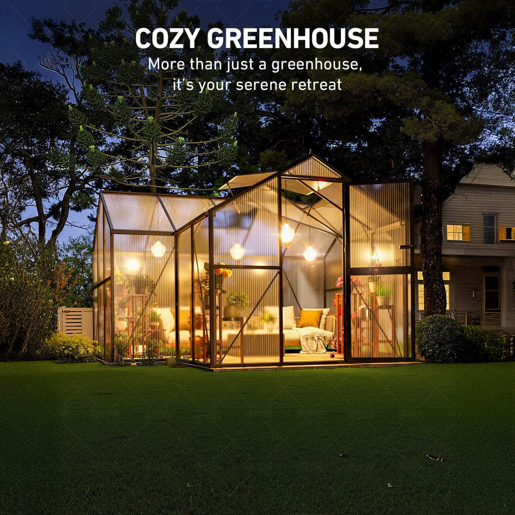 Premium T-Shape Polycarbonate Greenhouse Durable Weatherproof | SAKSBY WHOLESALE
