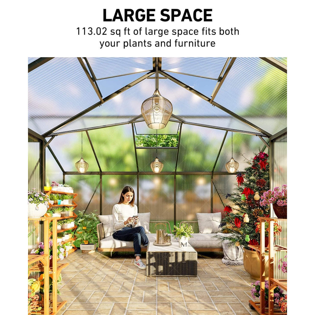 Premium T-Shape Polycarbonate Greenhouse Durable Weatherproof | SAKSBY WHOLESALE