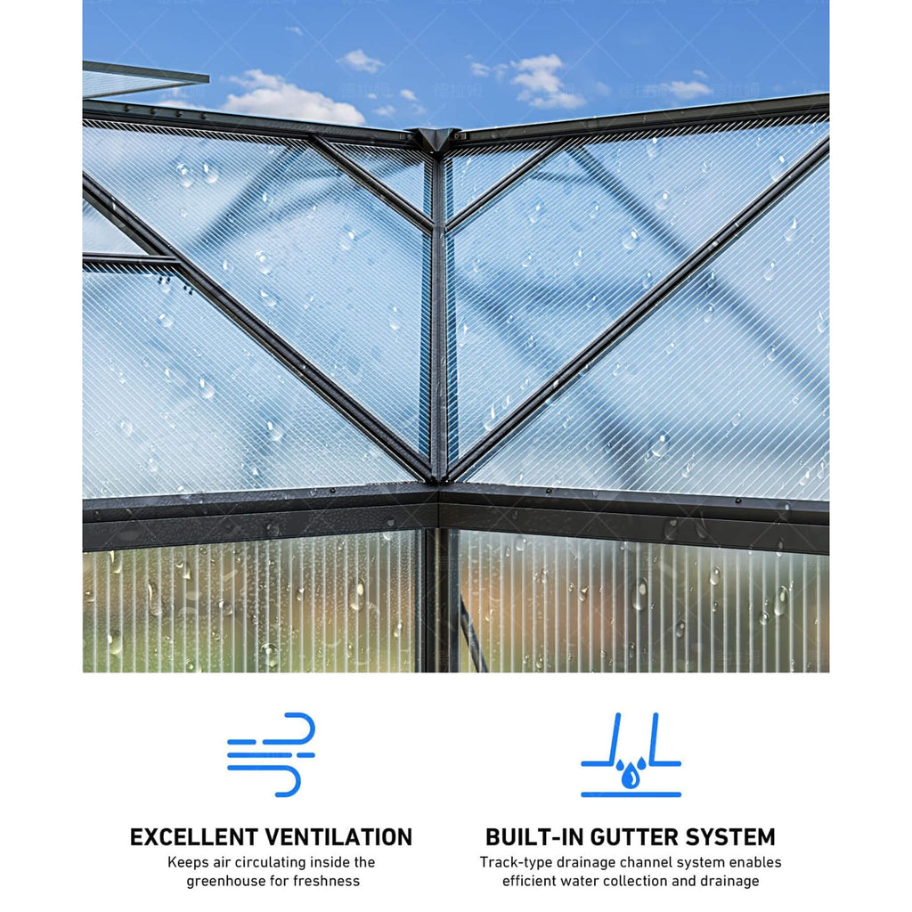 Premium T-Shape Polycarbonate Greenhouse Durable Weatherproof | SAKSBY WHOLESALE