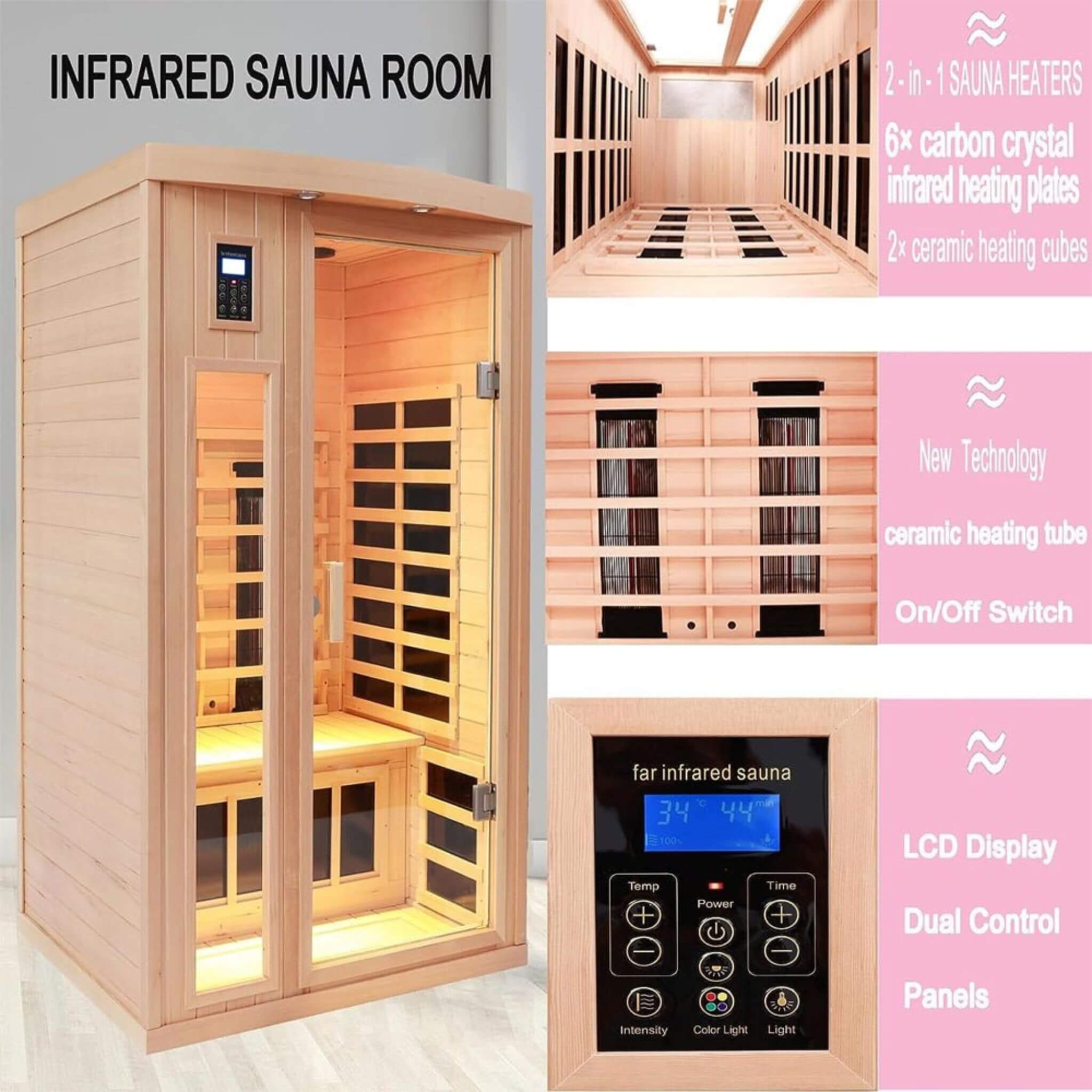 Premium Ultra-Grade CanadianHemlock 2-Person Far-Infrared Sauna | SAKSBY WHOLESALE