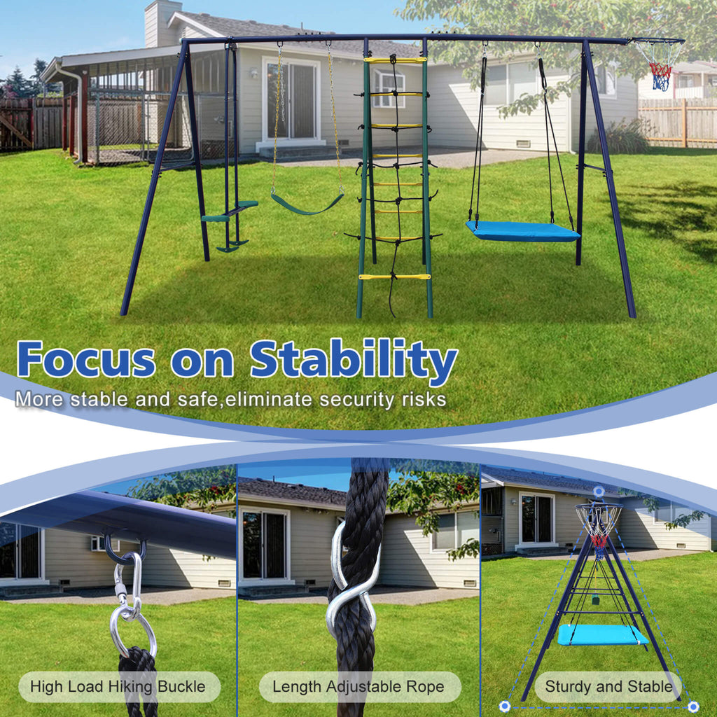 PremiumGrade AllTerrain OutdoorSwingSet ClimbingLadder BasketballHoop | SAKSBY WHOLESALE