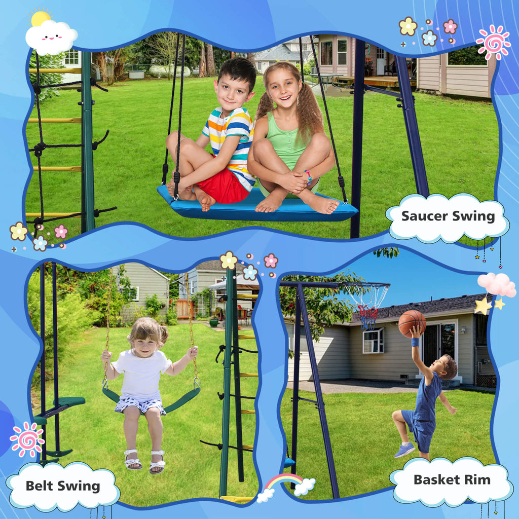 PremiumGrade AllTerrain OutdoorSwingSet ClimbingLadder BasketballHoop | SAKSBY WHOLESALE
