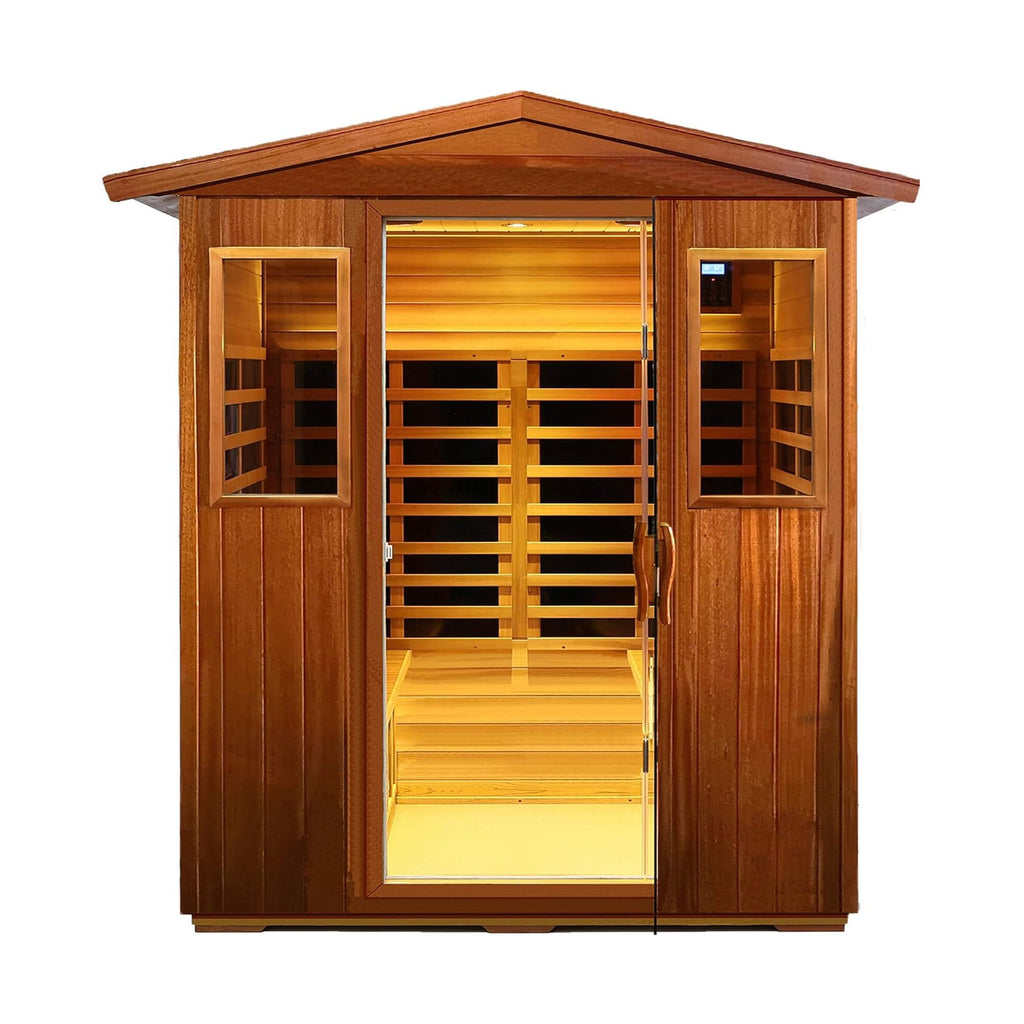 PremiumGrade Mahogany UltraLowEMF Infrared Chromotherapy Sauna | SAKSBY WHOLESALE