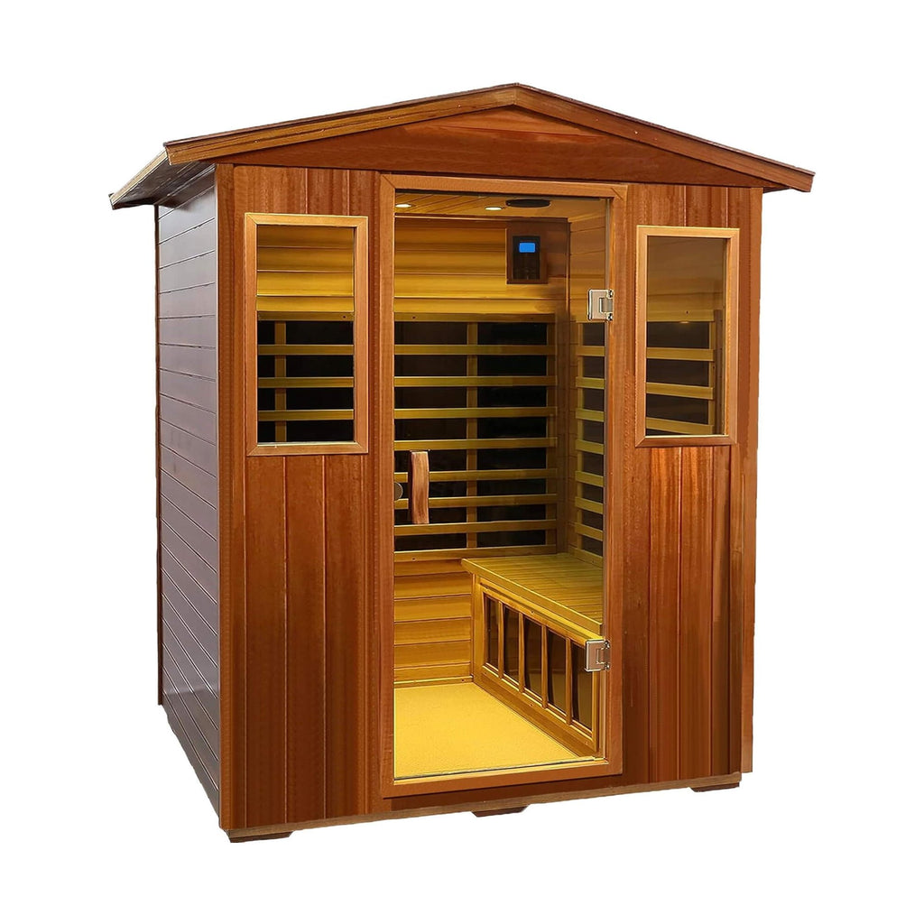 PremiumGrade Mahogany UltraLowEMF Infrared Chromotherapy Sauna | SAKSBY WHOLESALE