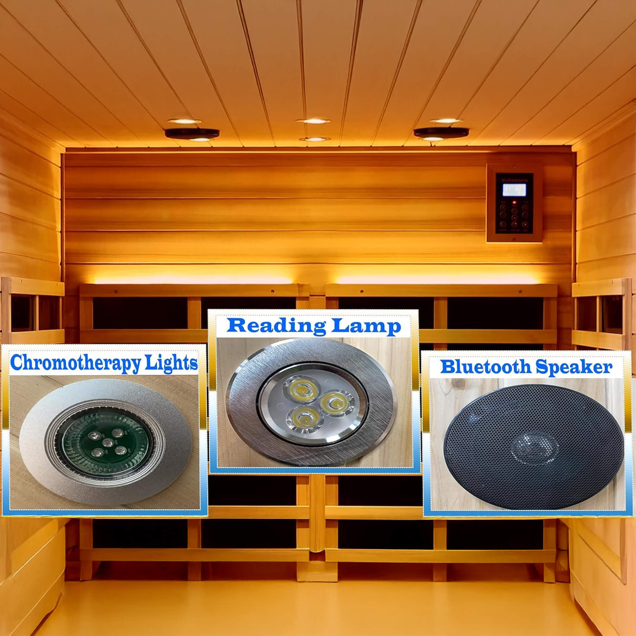 PremiumGrade Mahogany UltraLowEMF Infrared Chromotherapy Sauna | SAKSBY WHOLESALE