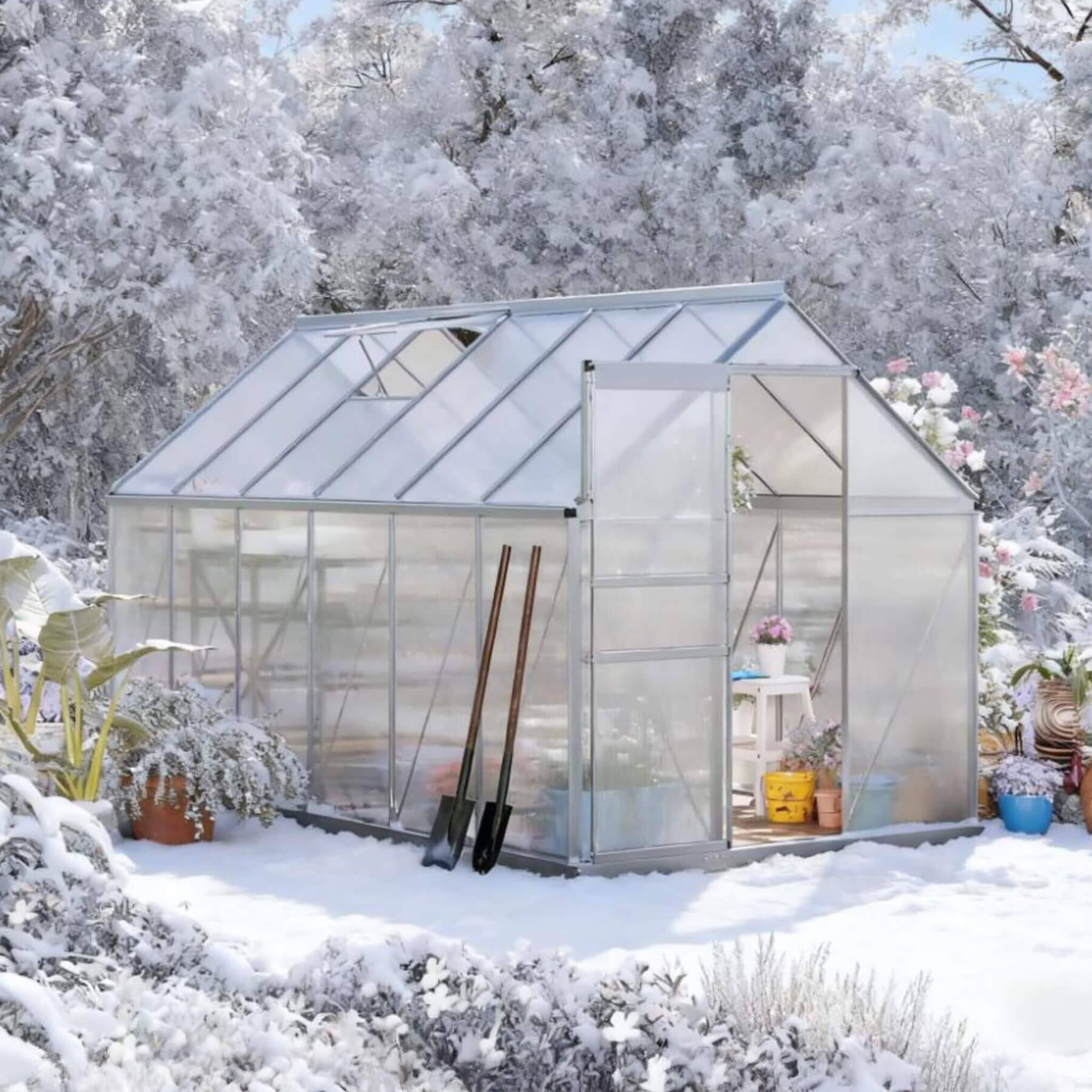 PremiumGrade UltraHeavy-Duty Aluminum Walk-In Greenhouse Sliding-Door | SAKSBY WHOLESALE