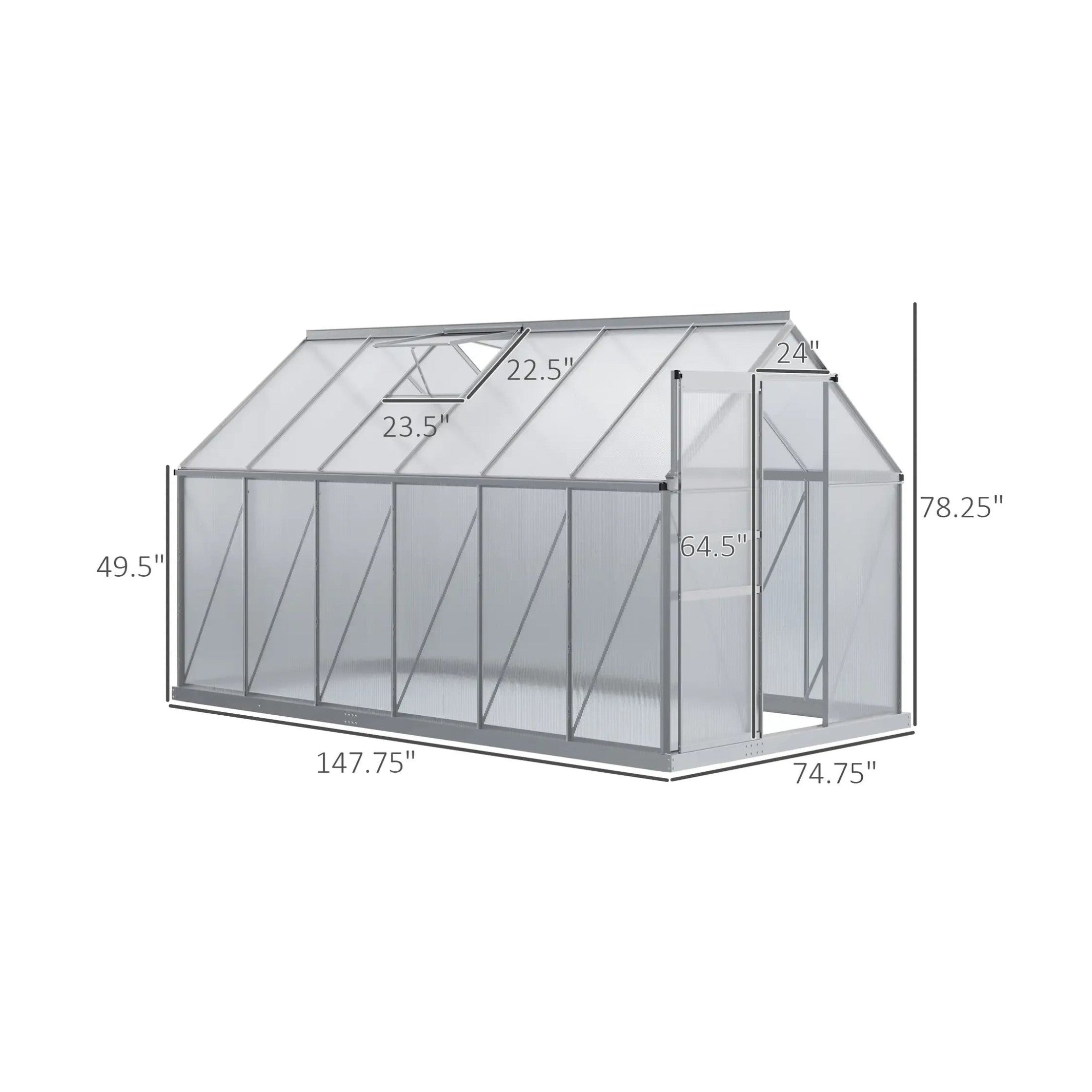 PremiumGrade UltraHeavy-Duty Aluminum Walk-In Greenhouse Sliding-Door | SAKSBY WHOLESALE