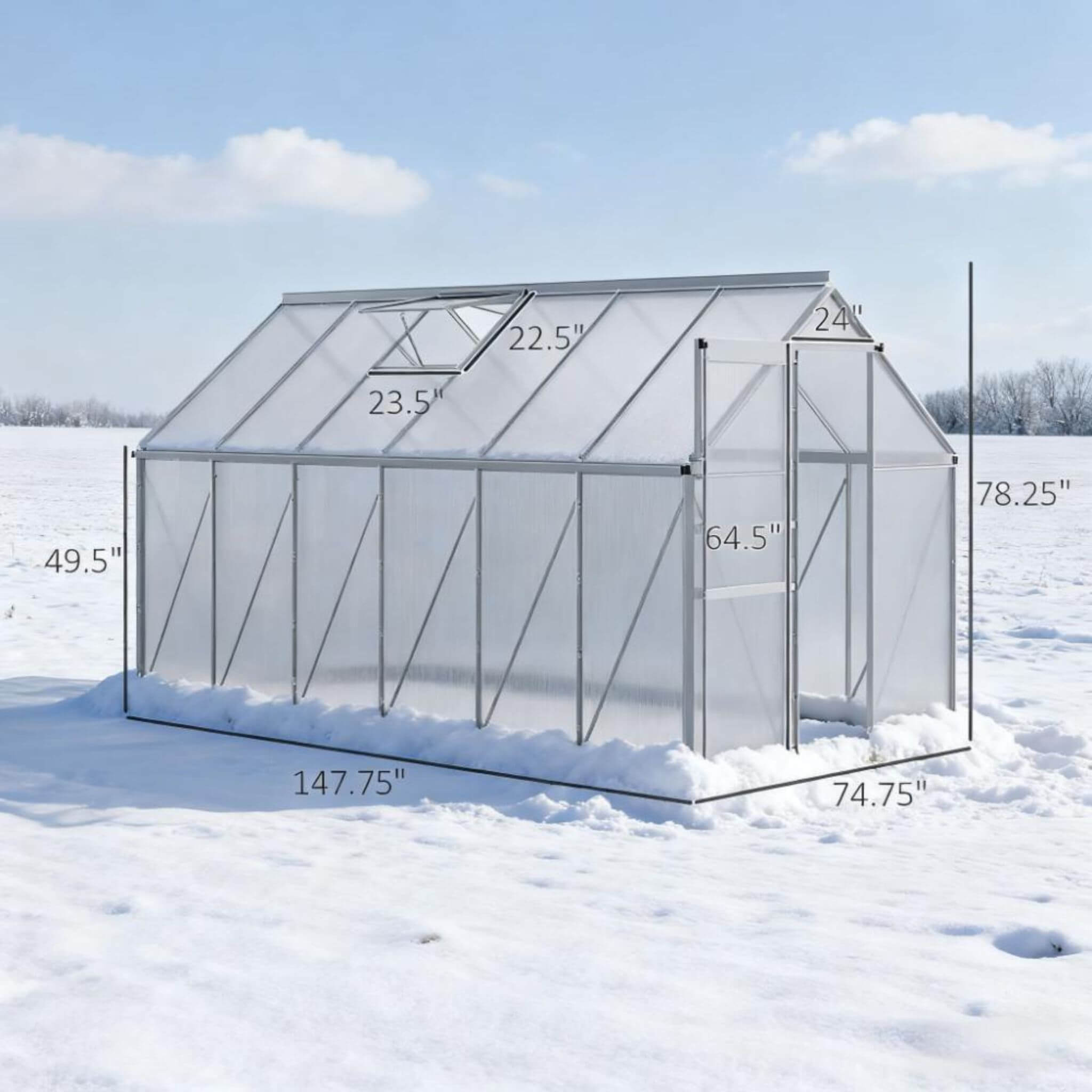 PremiumGrade UltraHeavy-Duty Aluminum Walk-In Greenhouse Sliding-Door | SAKSBY WHOLESALE