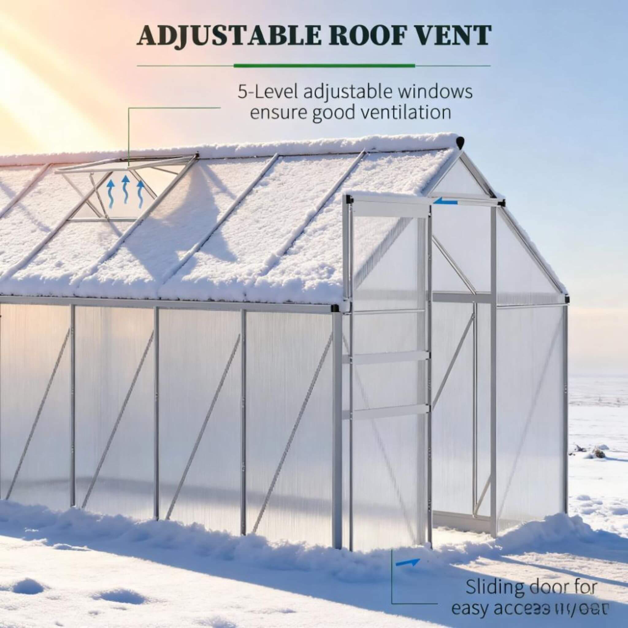 PremiumGrade UltraHeavy-Duty Aluminum Walk-In Greenhouse Sliding-Door | SAKSBY WHOLESALE