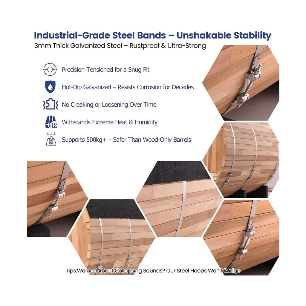 PremiumThermalInsulatedAllWeatherPinewoodBarrelSaunaKitDeluxeEdition | SAKSBY WHOLESALE