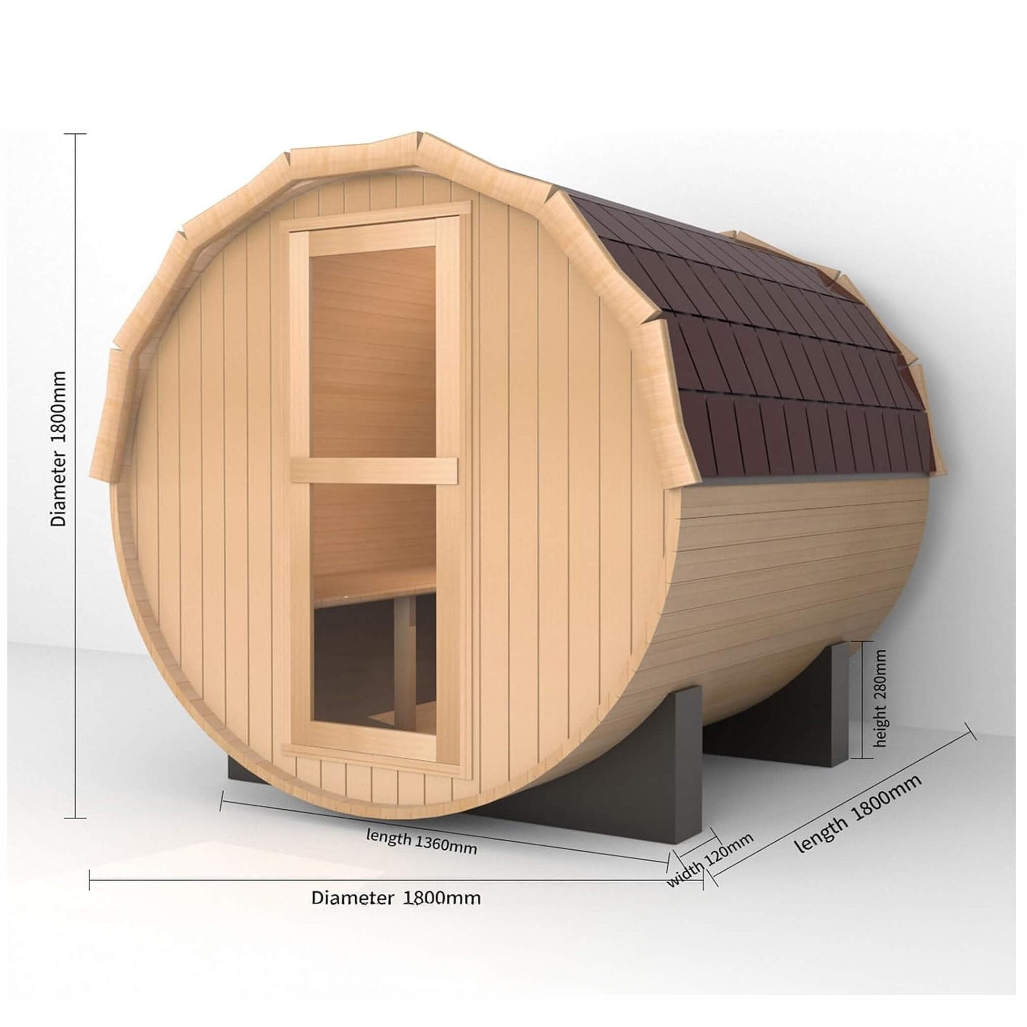 PremiumThermalInsulatedAllWeatherPinewoodBarrelSaunaKitDeluxeEdition | SAKSBY WHOLESALE