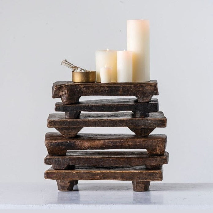 Primitive Wood Stackable Pedestal