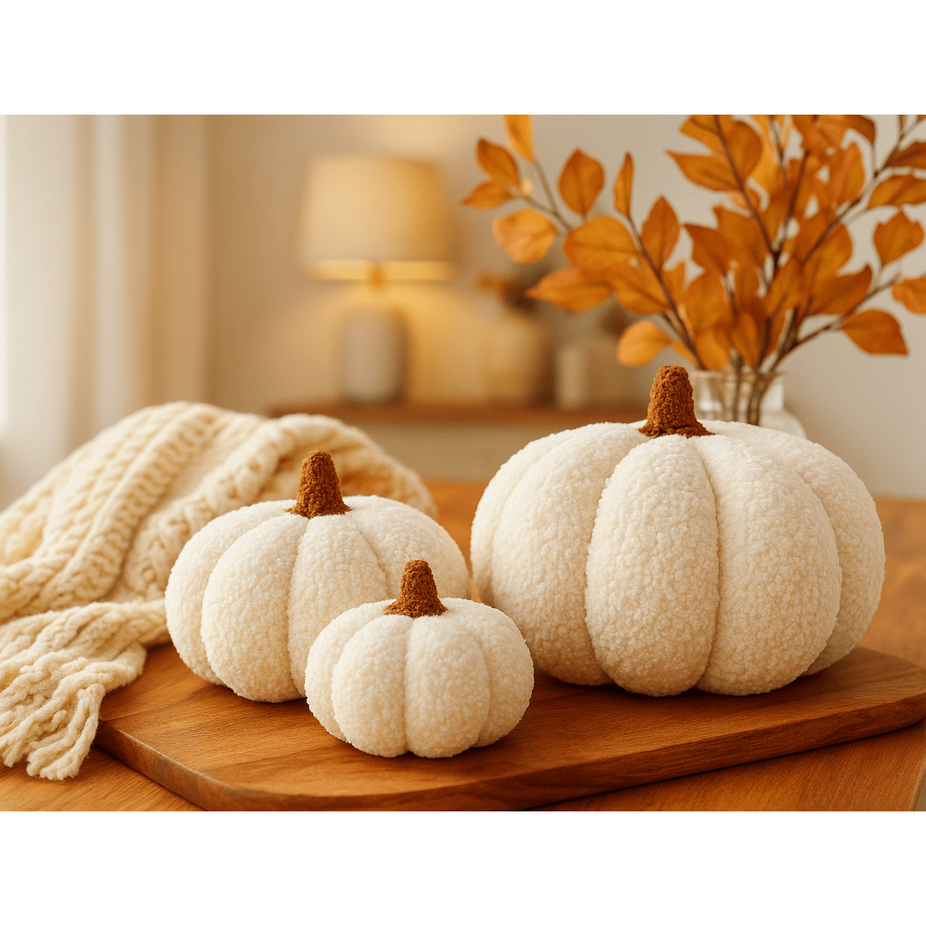 Pumpkin Fall boucle pillows, full pillow | Happy | Kitchen + Metal