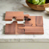 Acacia Wood Puzzle Coasters 4 Piece Set Durable Surface Protectors by Kalmar Home