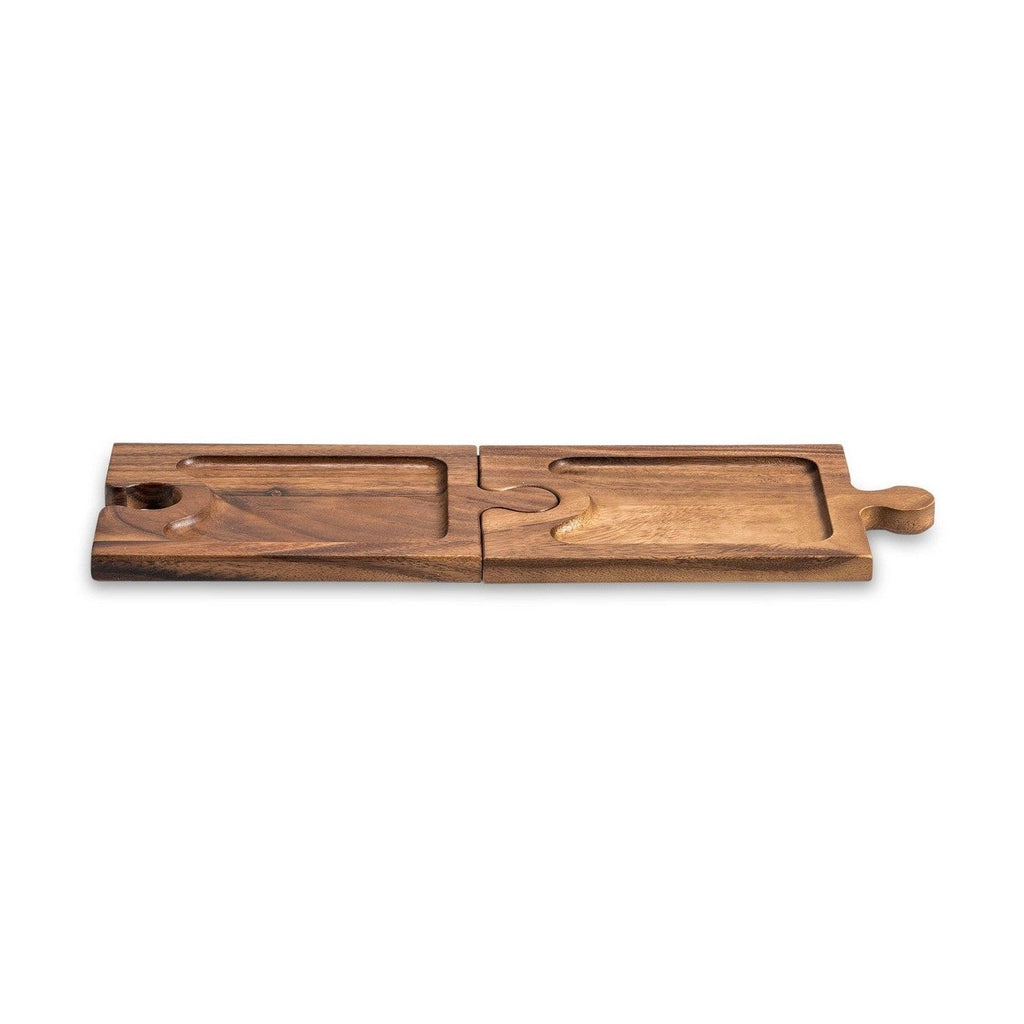 Puzzle Shaped Charcuterie / Wine Glass Holder Interlocking Board