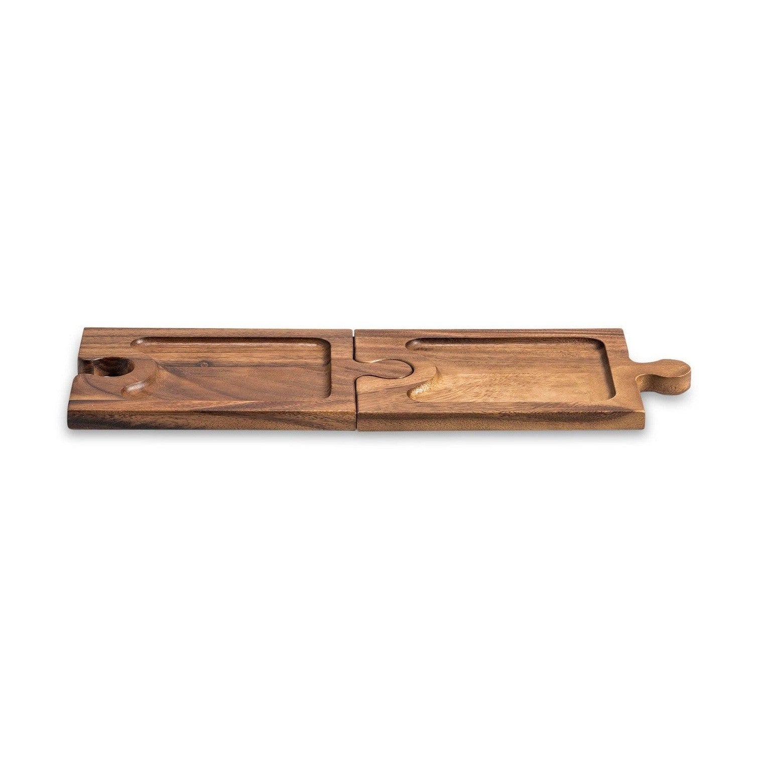 Puzzle Shaped Charcuterie / Wine Glass Holder Interlocking Board