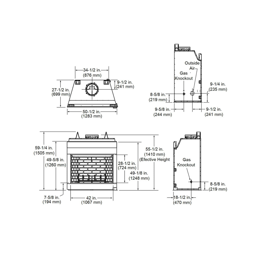 Radiant-Heat Luxury Open Wood-Burning Fireplace SB80 | SAKSBY WHOLESALE