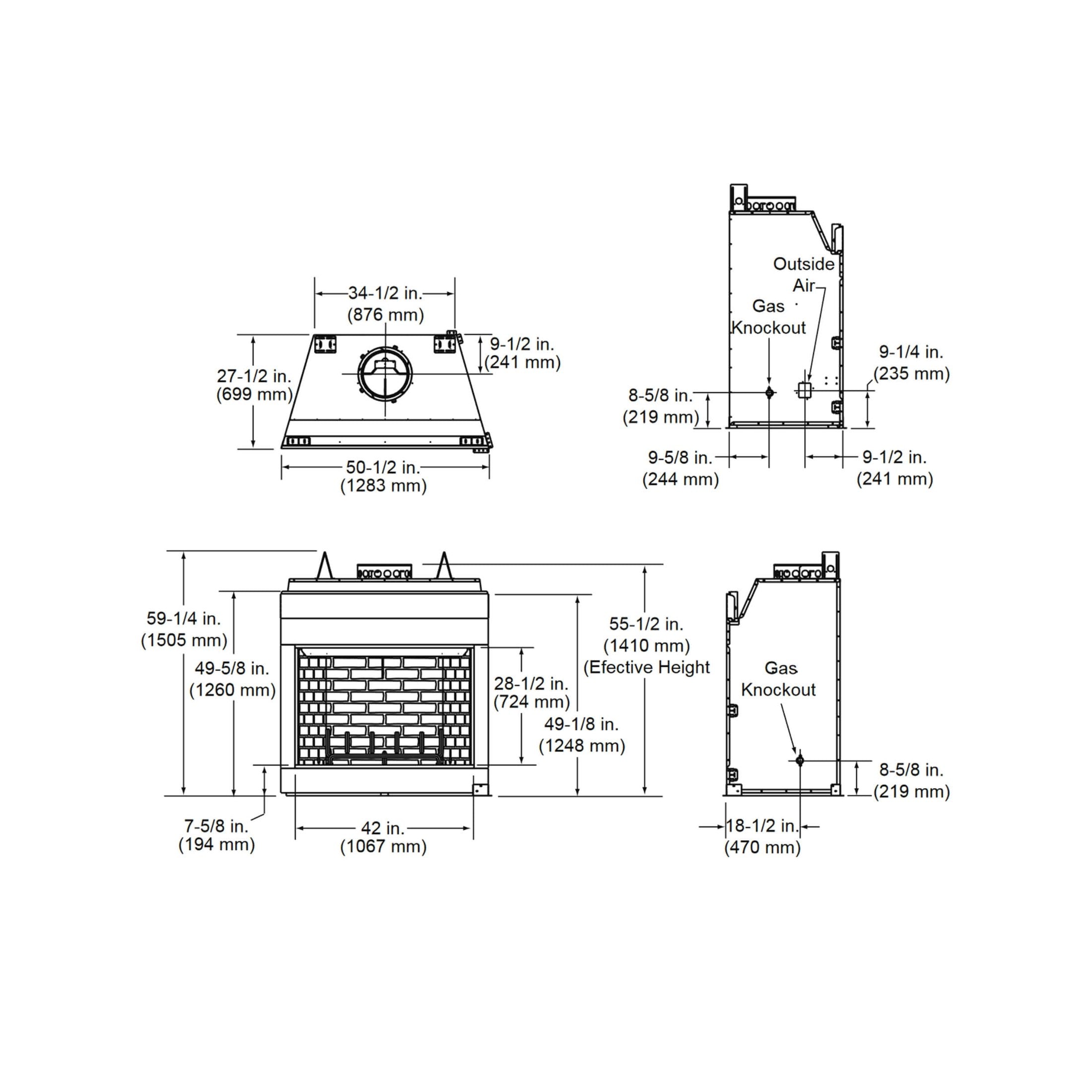 Radiant-Heat Luxury Open Wood-Burning Fireplace SB80 | SAKSBY WHOLESALE