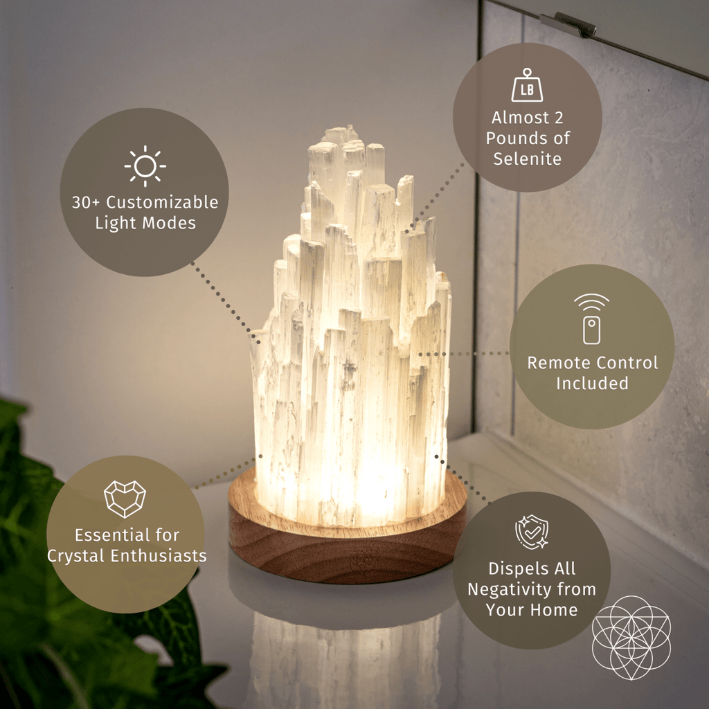Radiant Selenite Crystal Lamp Meditation Glow | Conscious Items