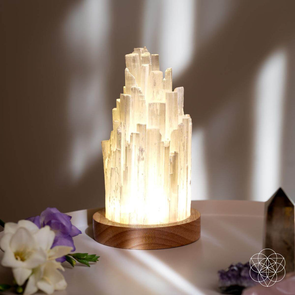 Radiant Selenite Crystal Lamp Meditation Glow | Conscious Items