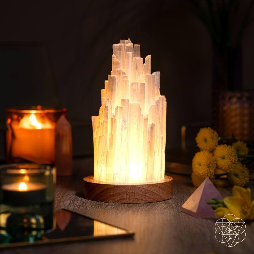 Radiant Selenite Crystal Lamp Meditation Glow | Conscious Items