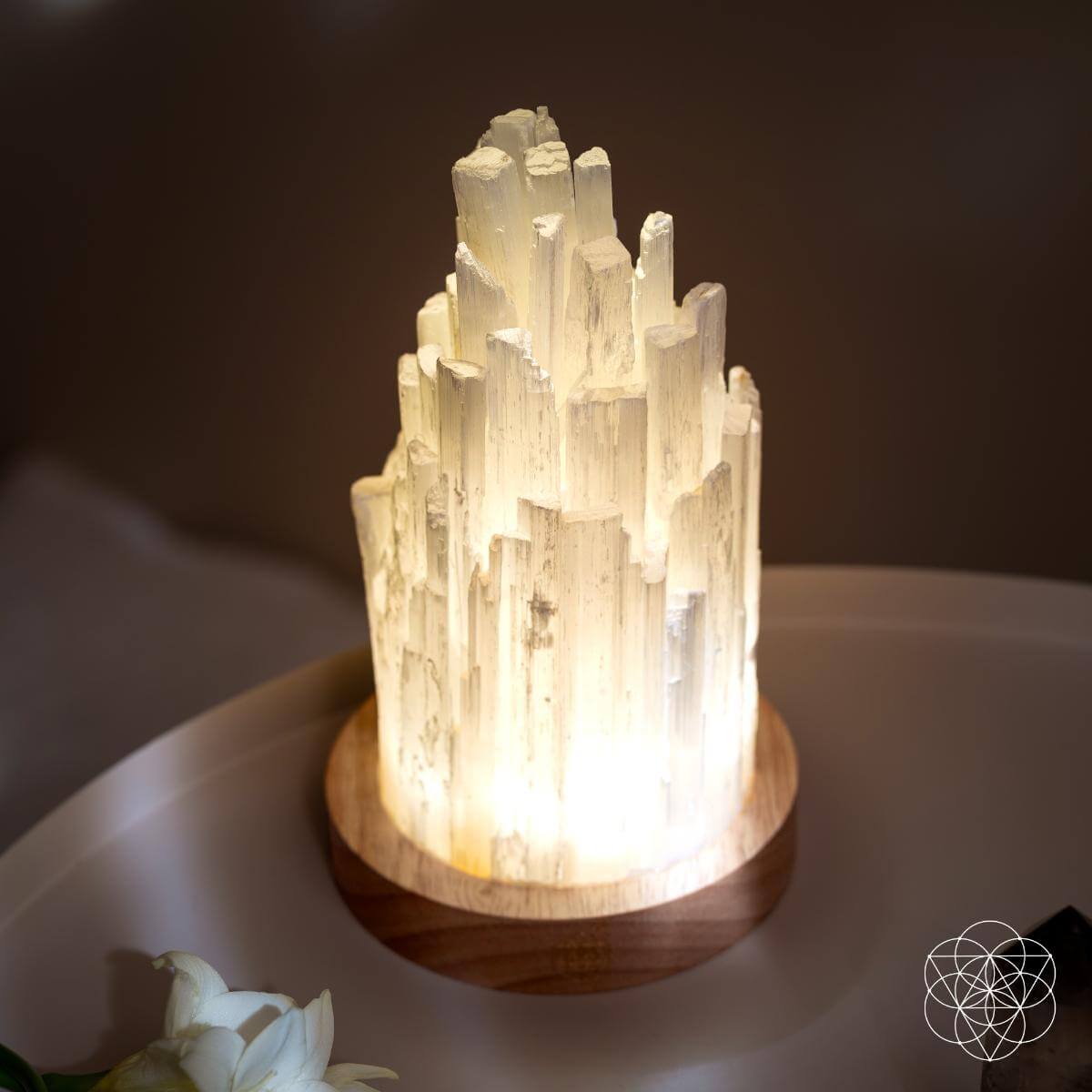 Radiant Selenite Crystal Lamp Meditation Glow | Conscious Items