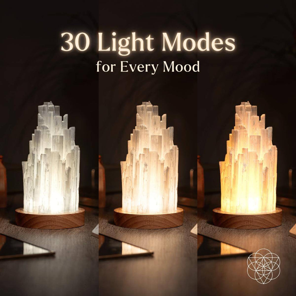 Radiant Selenite Crystal Lamp Meditation Glow | Conscious Items