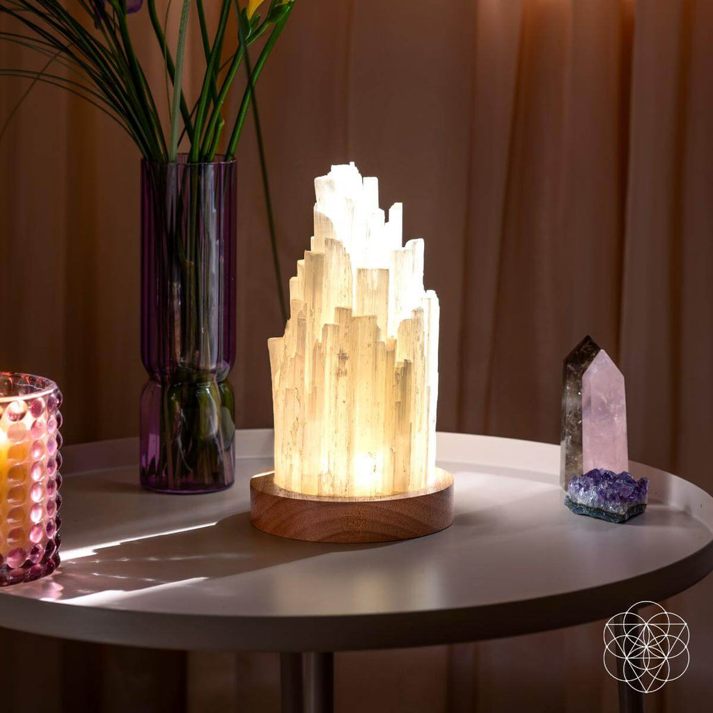 Radiant Selenite Crystal Lamp Meditation Glow | Conscious Items