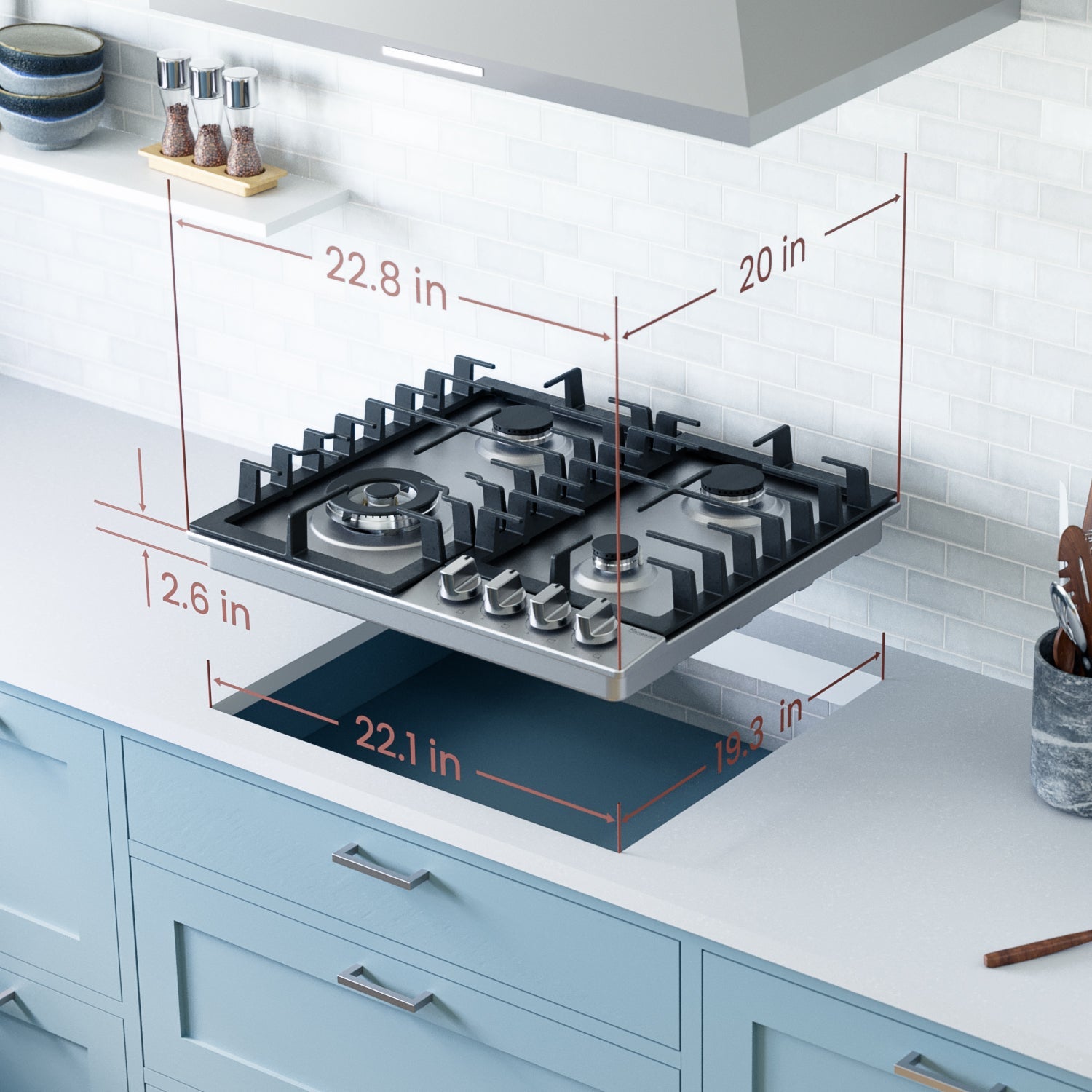 Rangaire 24" Gas Cooktop 4 Burners Stainless Steel RCG241S by Rangaire Appliances