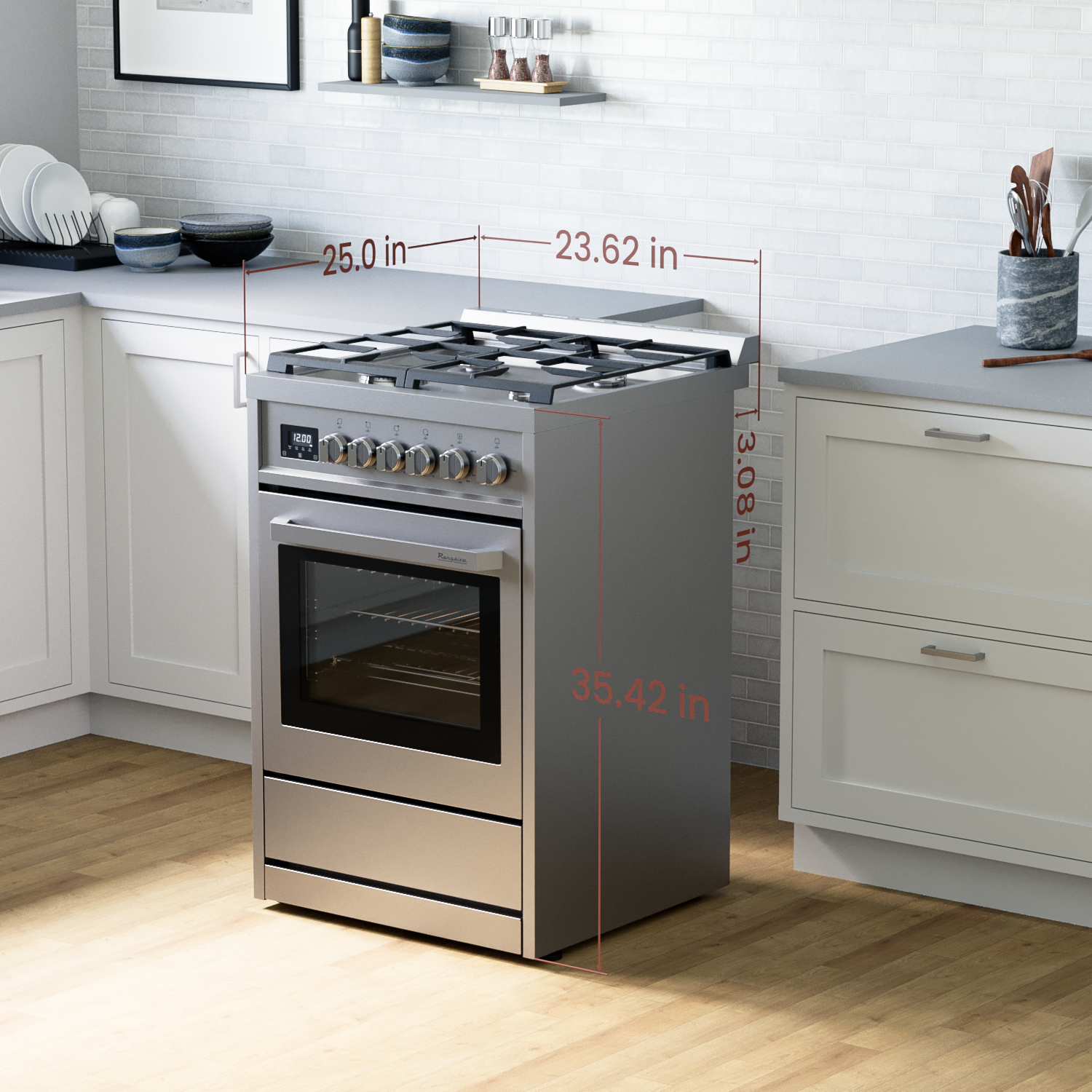 Rangaire 24" Gas Range Convection Oven Freestanding Stainless Steel RRG241TS by Rangaire Appliances