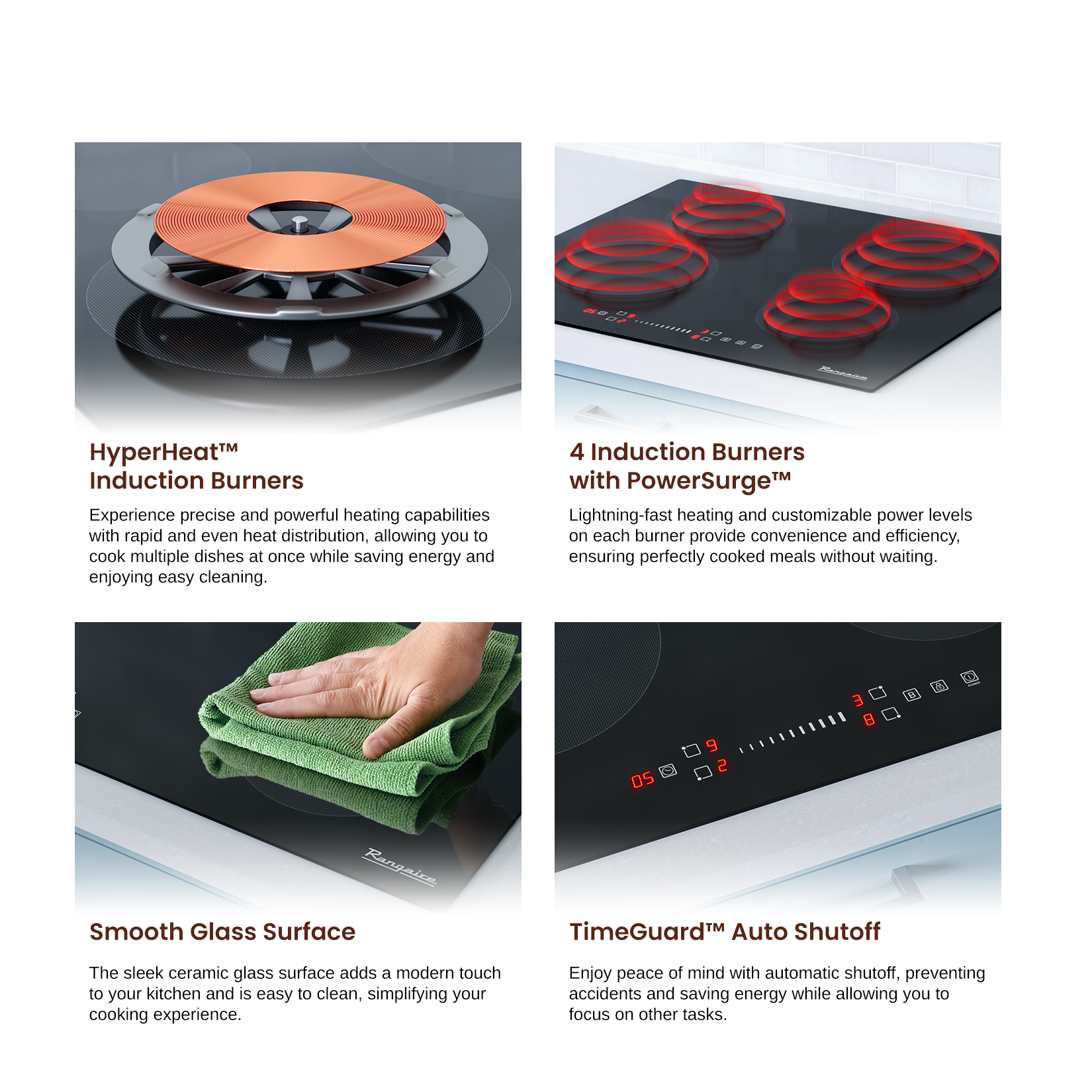 Rangaire 24" Induction Cooktop 4 Burners RCI241S by Rangaire Appliances