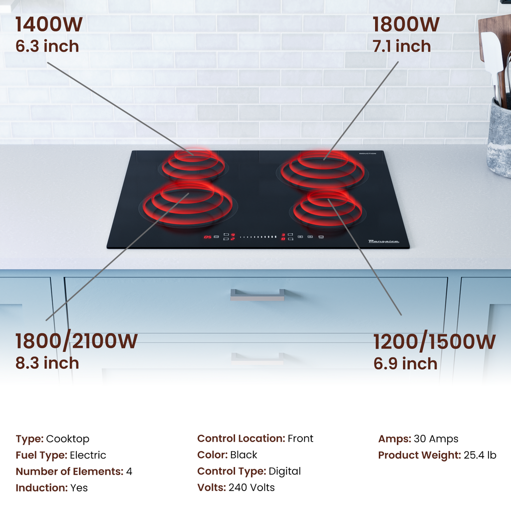 Rangaire 24" Induction Cooktop 4 Burners RCI241S by Rangaire Appliances