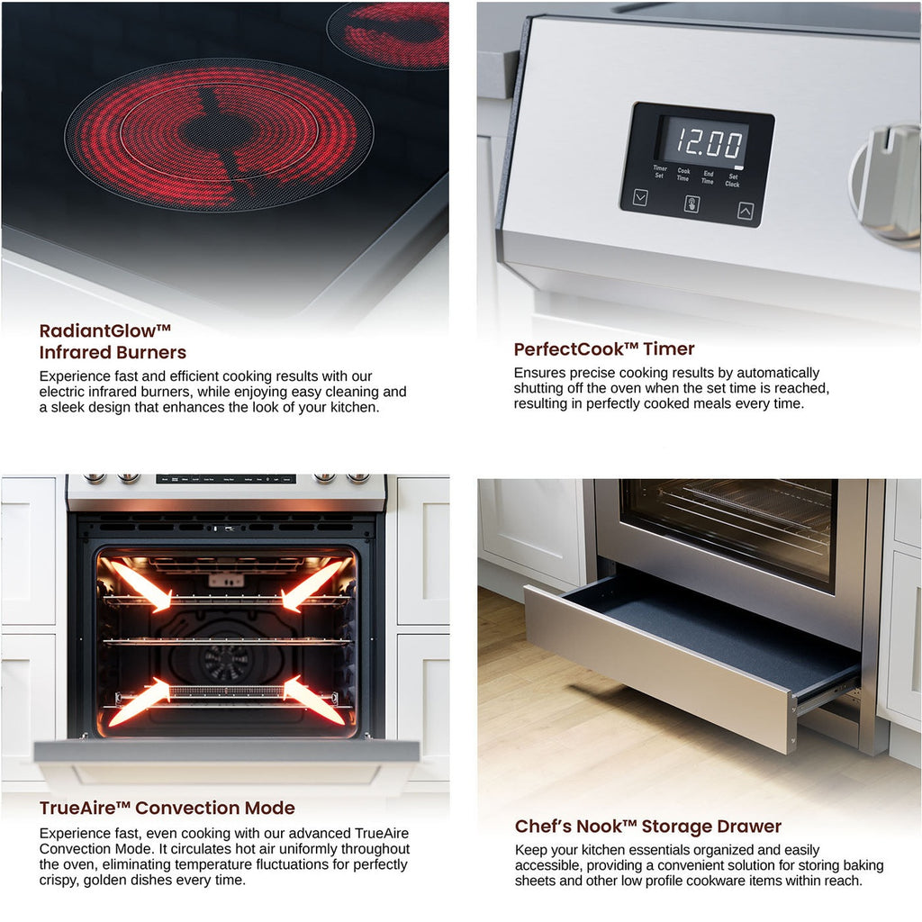 Rangaire 30" Electric Range AirFry Convection Oven Slide-in Stainless Steel RRE303TS by Rangaire Appliances