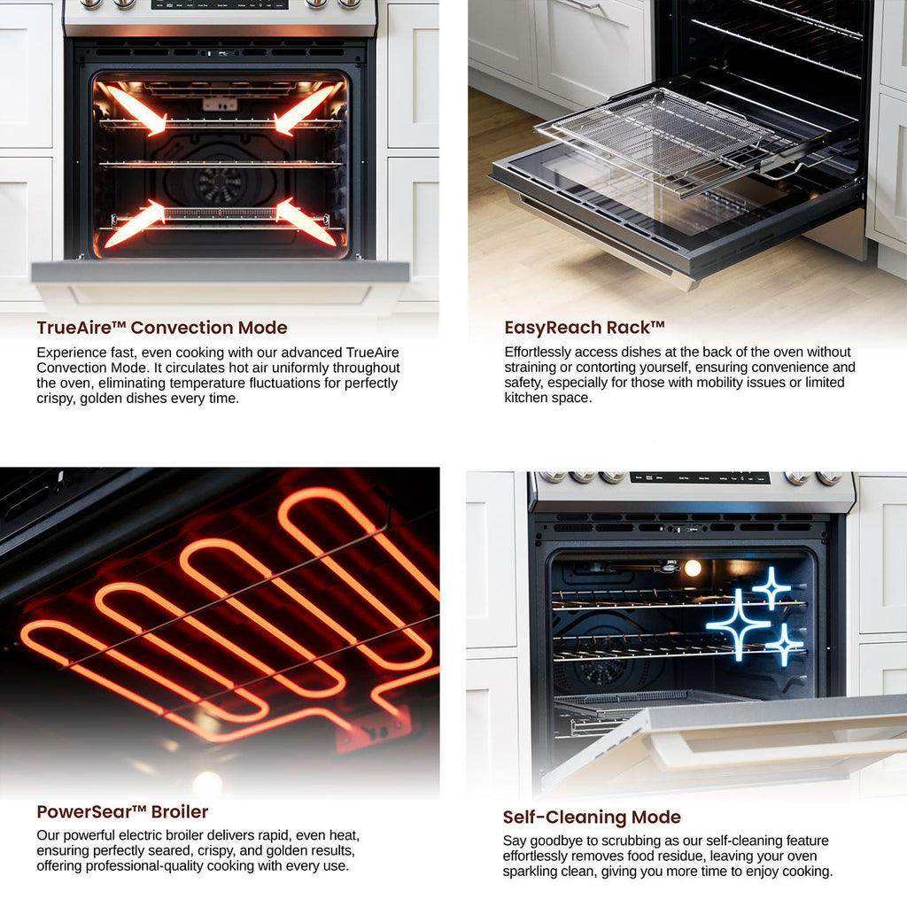 Rangaire 30" Induction Range Self-cleaning Air Fry True Convection Oven Slide-in Stainless Steel RRI303GS by Rangaire Appliances