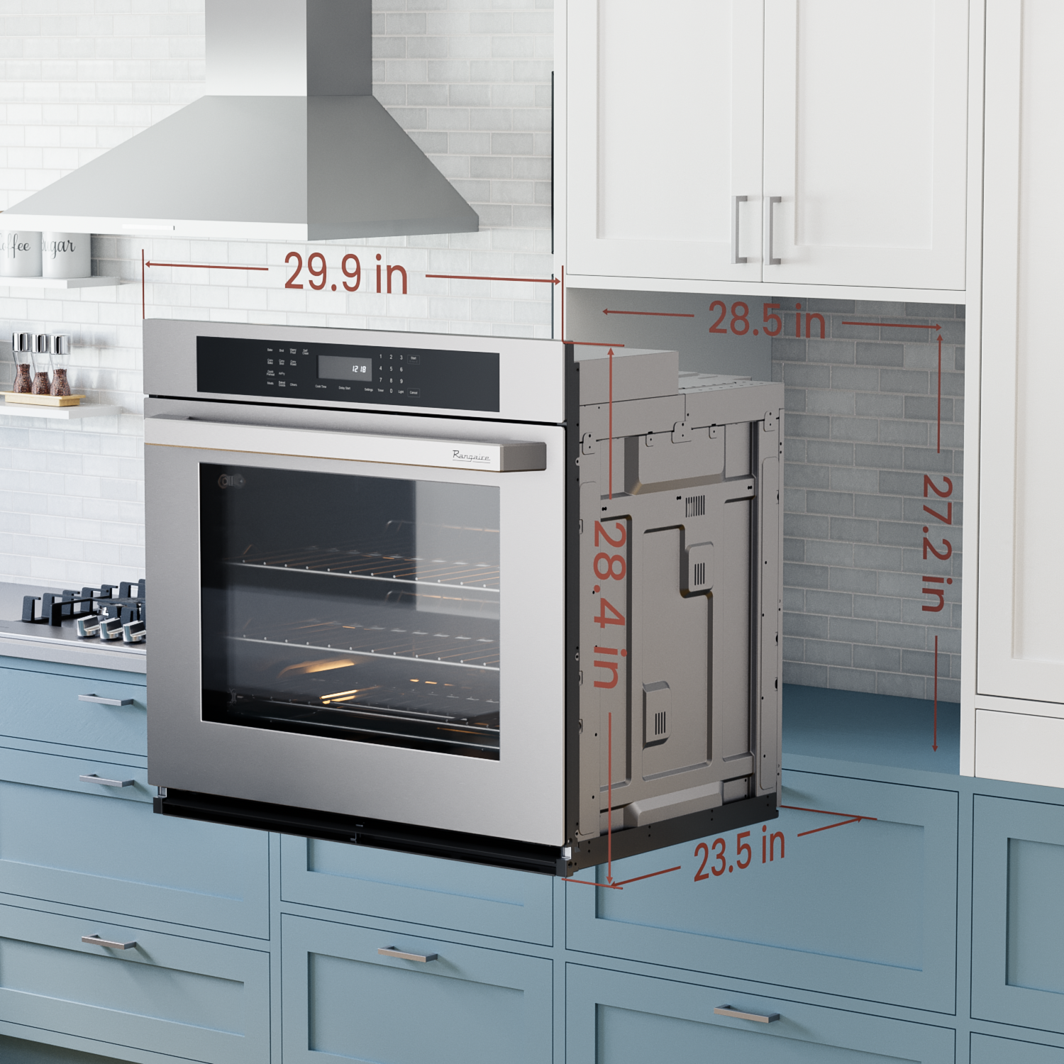 Rangaire 30" Single Electric Wall Oven Self-cleaning Air Fry True Convection Stainless Steel RWOS301GS by Rangaire Appliances