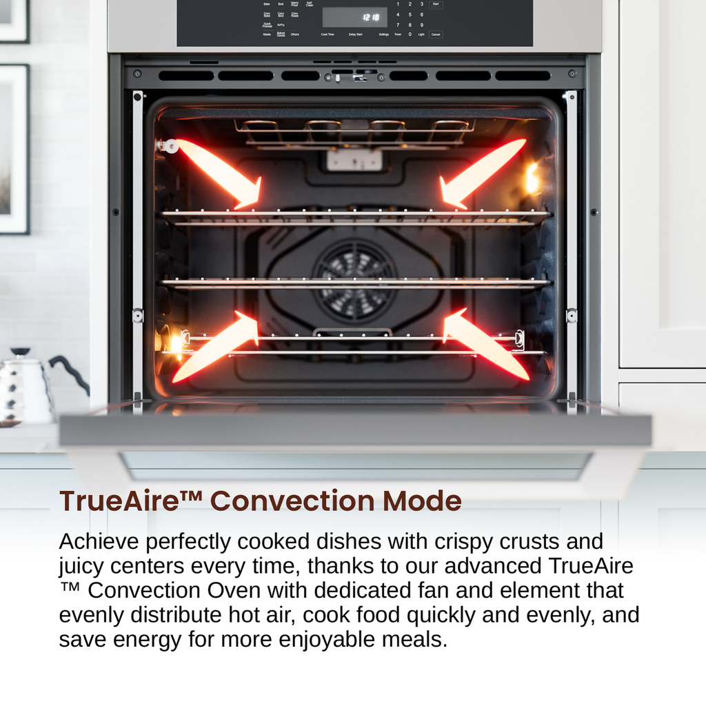 Rangaire 30" Single Electric Wall Oven Self-cleaning Air Fry True Convection Stainless Steel RWOS301GS by Rangaire Appliances