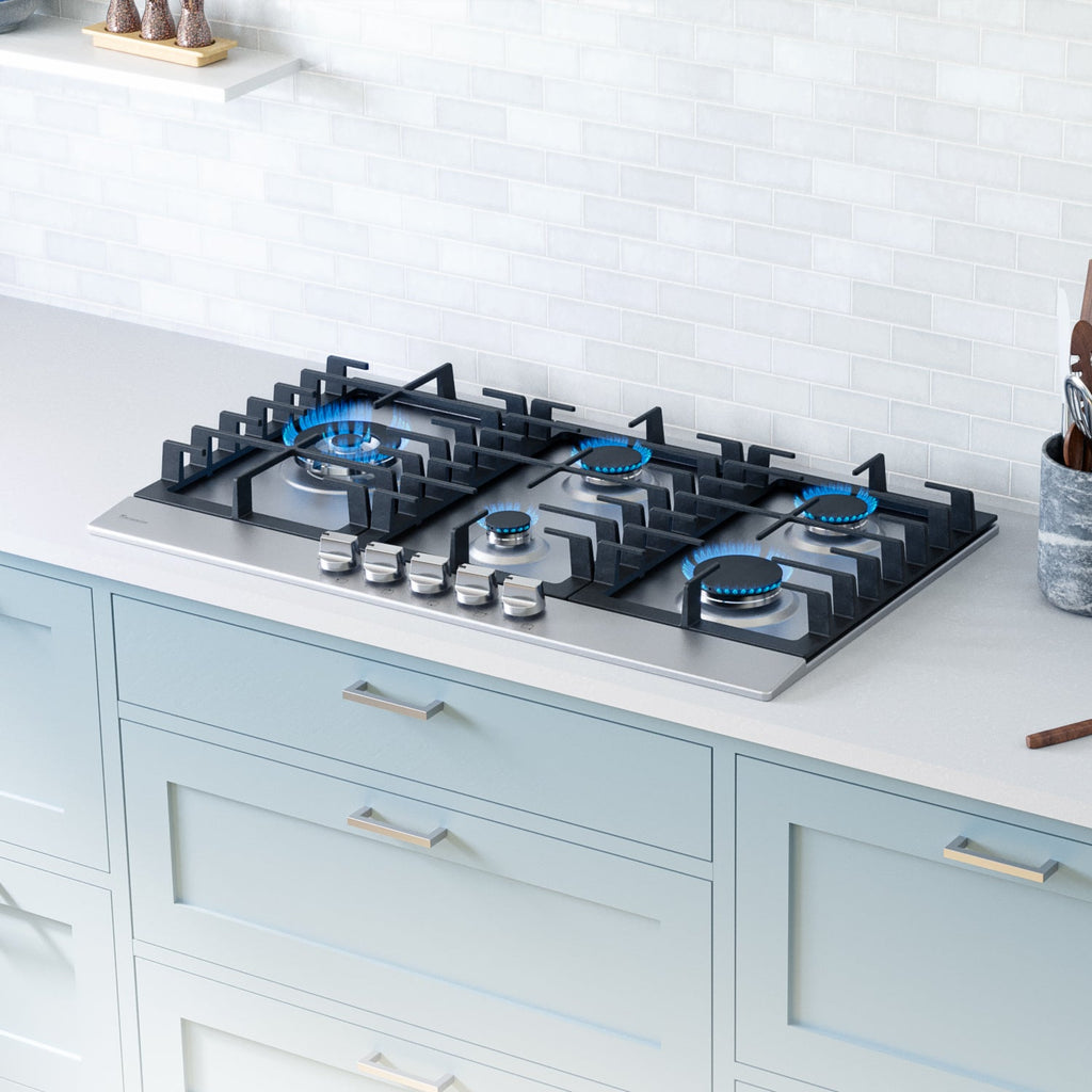 Rangaire 34" Gas Cooktop 5 Burners Stainless Steel RCG341S by Rangaire Appliances