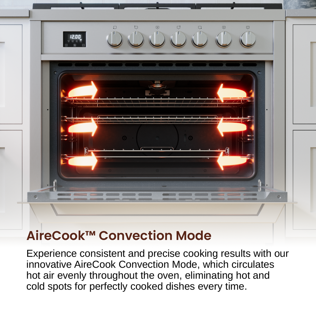 Rangaire 36" Gas Range Convection Oven Freestanding Stainless Steel RRG361TS by Rangaire Appliances