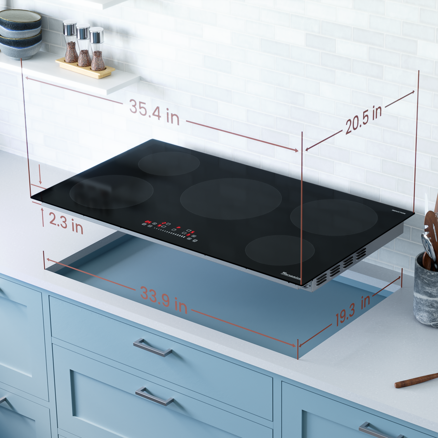 Rangaire 36" Induction Cooktop 5 Burners RCI361S by Rangaire Appliances